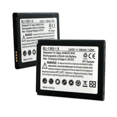 Empire Empire BLI-1365-1.9 Samsung Galaxy S4 Mini GT-I9190 3.8V 1900 mAh Li-ion Battery - 7.22 watt BLI-1365-1.9